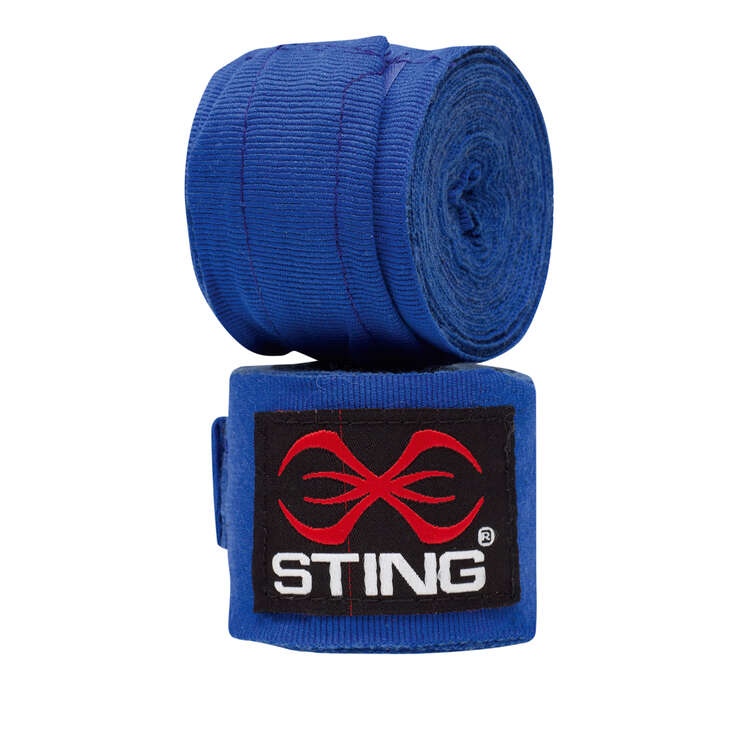 Sting Elasticised Hand Wraps 450cm, Blue, rebel_hi-res